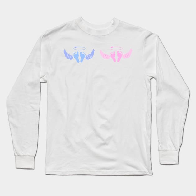 Twin baby. Baby boy baby girl angels wings Long Sleeve T-Shirt by GULSENGUNEL